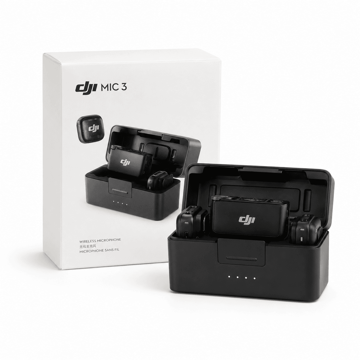 DJI Mic 3 Wireless Microphone System – 2 TX + 1 RX + Charging Case